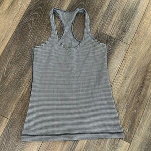 Lululemon blue and white checkered racerback tank size 4